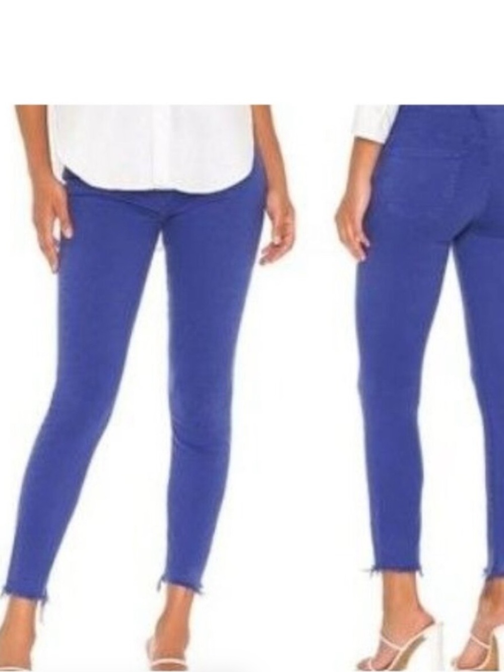 MOTHER Ankle Skinny Jeans in Bright Blue